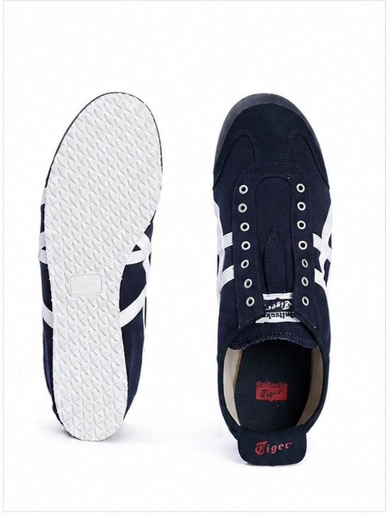 Onitsuka Tiger Navy Blue Solid Mexico 66 PS Slip-On Sneakers