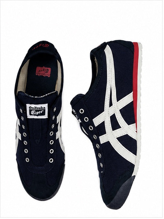 Onitsuka Tiger Navy Blue Solid Mexico 66 PS Slip-On Sneakers
